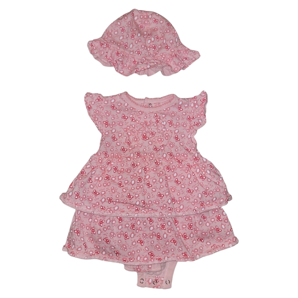 Rene Rofe Pink Floral Kids Dress with Hat